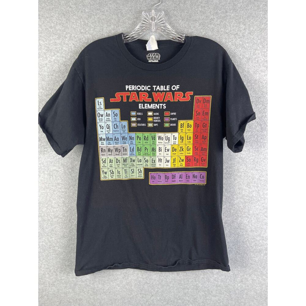 Disney's Starwars Periodic Table of Elements T Shirt Men's Size M Black